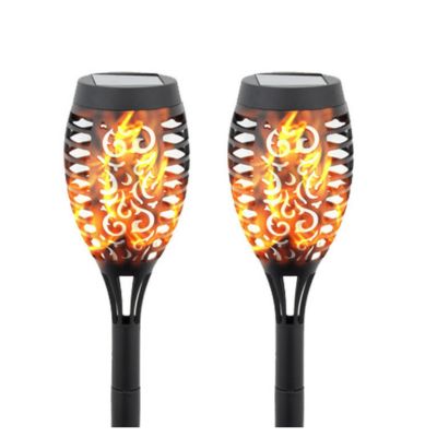 lampe solaire extérieur torche 2 pièces