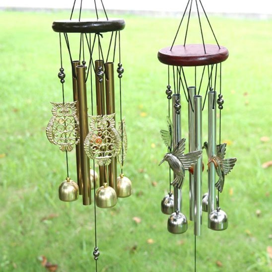 Carillon à vent hibou ou colibri