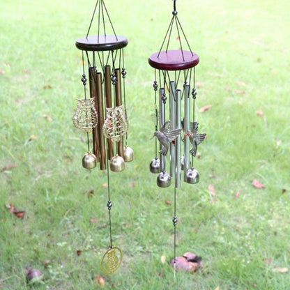 Carillon à vent hibou tube or ou colibri