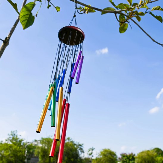 Carillon éolien rotatif multicolore