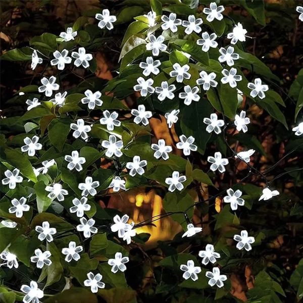 Guirlande solaire extérieur | cerises blanches