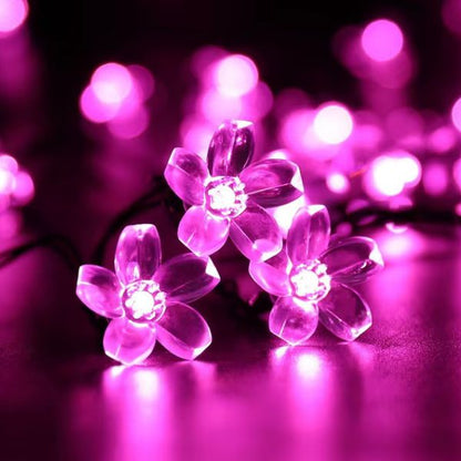 Guirlande solaire extérieur | cerises roses