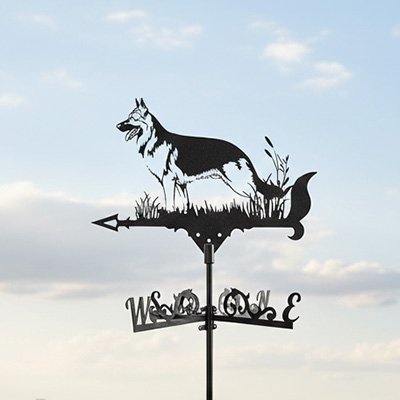 Girouette de jardin chien
