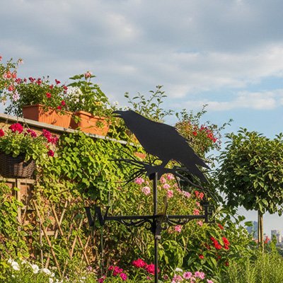Girouette de jardin corneille