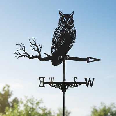 Girouette de jardin hibou