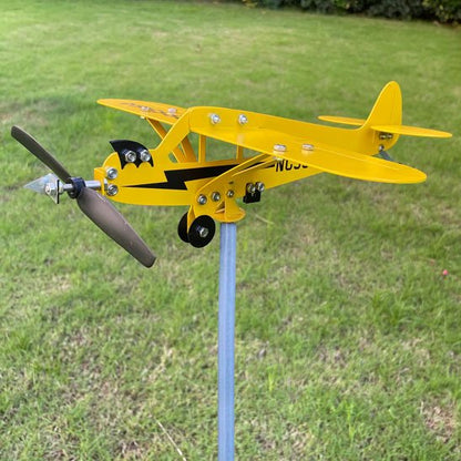 Girouette de jardin avion jaune