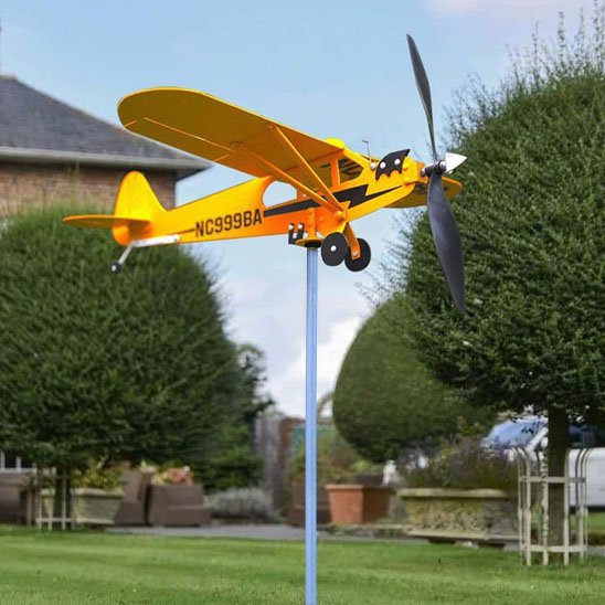 Girouette de jardin avion sur piquet