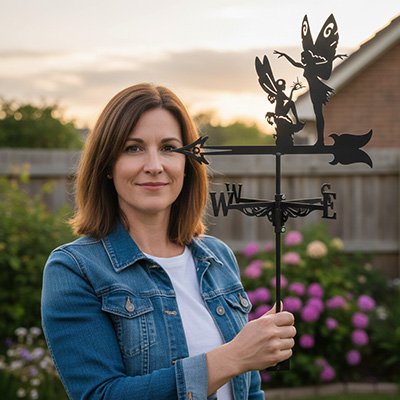 Girouette de toit  deux belles fées