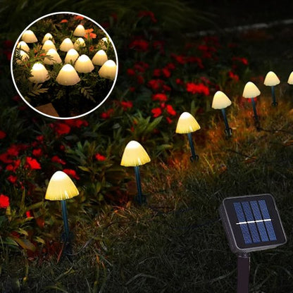 guirlande lumineuse extérieur | champignons blancs