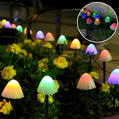 guirlande lumineuse extérieur | champignons multicolores
