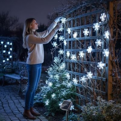 Guirlande lumineuse extérieur flocons de neige