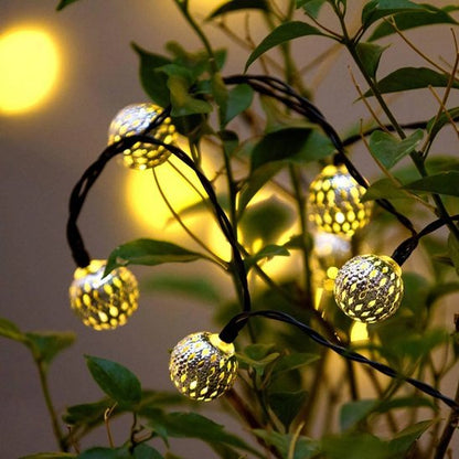 Guirlande lumineuse extérieur marocaine blanc doré