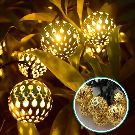 Guirlande lumineuse extérieur marocaine dorée