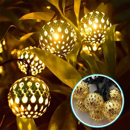 Guirlande lumineuse extérieur marocaine dorée