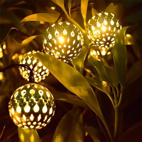 Guirlande lumineuse extérieur marocaine dorée