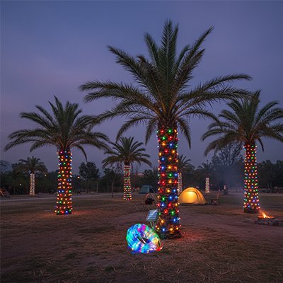Guirlande lumineuse solaire​ multicolore en ruban