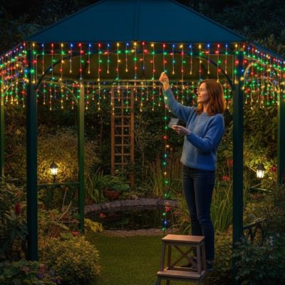 Guirlande lumineuse solaire rideau glacons