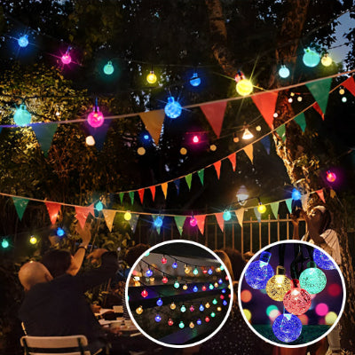 guirlande solaire pour jardin tout rond multicolore 
