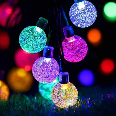 guirlande solaire pour jardin  ronde multicolore