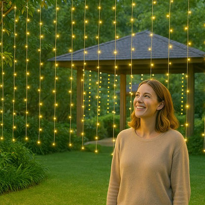 Guirlande solaire rideau de lumière