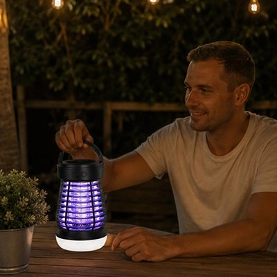 Lampe anti moustique poser sur une table