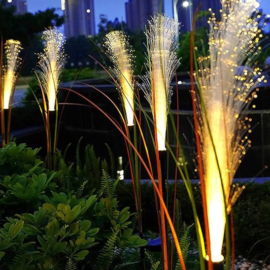  Lampe jardin solaire roseau blanc chaud