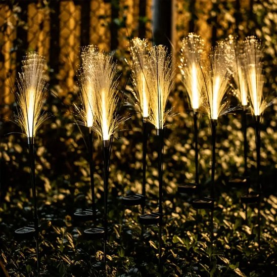  Lampe jardin solaire roseau en rang double