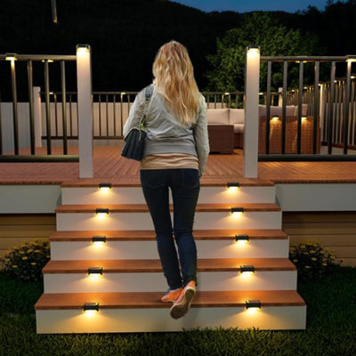 Lampe solaire balise escalier marron