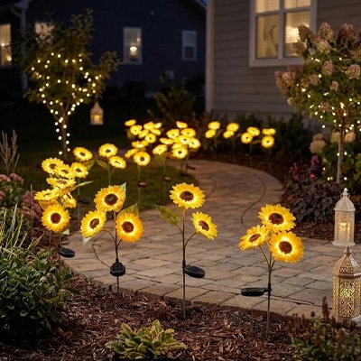 Lampe jardin solaire tournesol