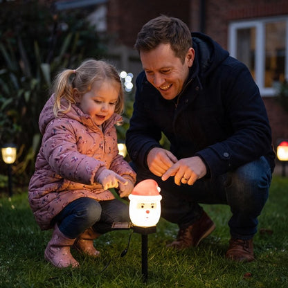 lampe solaire extérieur décoration de père noël 