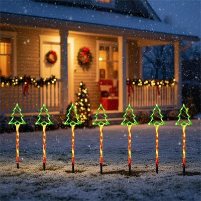 lampe solaire exterieur en bordure pour noël 