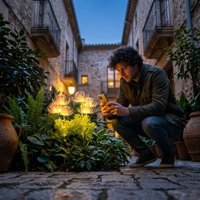 lampe solaire jardin fleur de rivage jaune