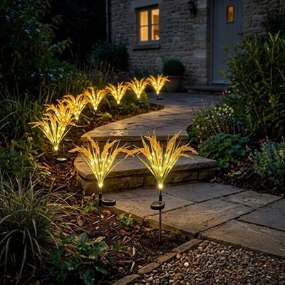 Lampe solaire exterieur gerbe de blé en bordure