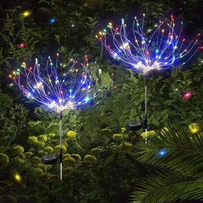 Lampe solaire exterieur pissenlit multicolore