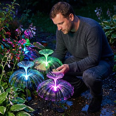 Lampe solaire exterieur sept couleurs intégrées