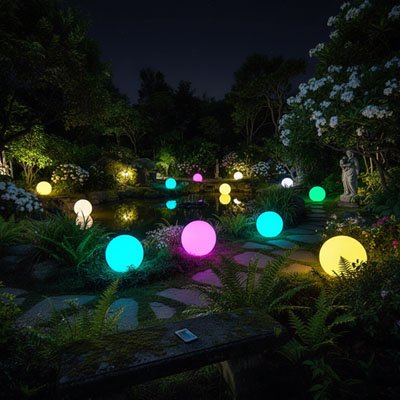 Lampe solaire jardin qui agrémente le jardin