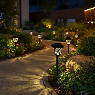 Lampes jardins solaires blanc chaud