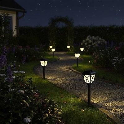 Lampes jardins solaires pour éclairer chemin