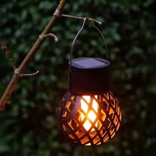 Lanterne solaire ronde a flamme