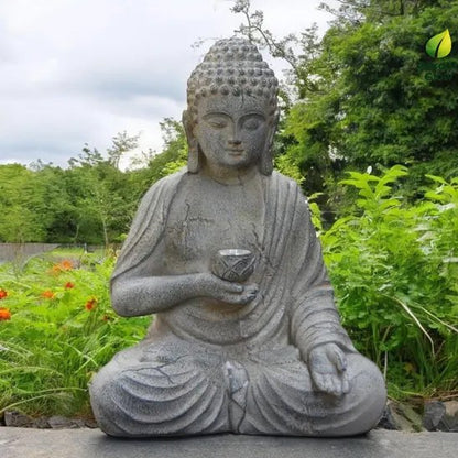 Statue de jardin Boudha à la flamme 