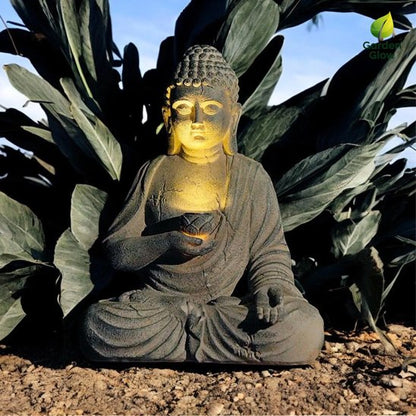 Statue de jardin Boudha illuminée