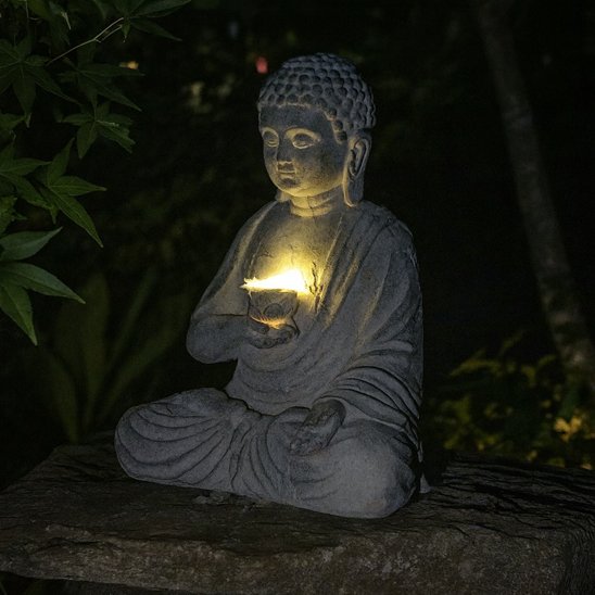 Statue de jardin Boudha qui médite 