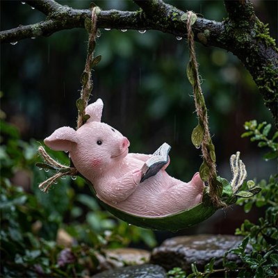 Statue de  jardin cochon sur amac 