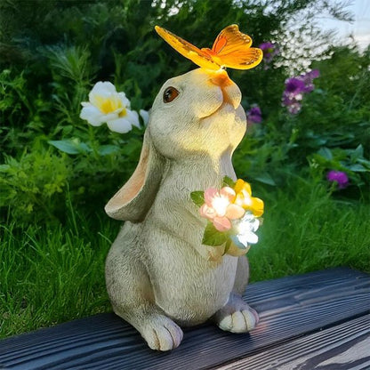 Statue de jardin lapin lumineux