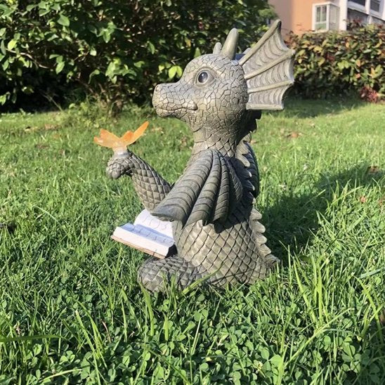 Statue jardin petit dragon mignon